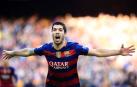 Luis Suárez celebra su gol al Atlético.