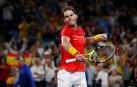 Nadal celebra su victoria en la semifinal de la ATP Cup