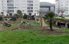 Un parque infantil con pista deportiva se ha hundido sobre el aparcamiento subterráneo de una urbanizaciónde Santander,