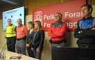 La directora general de Interior, Amparo López -entre la directora provincial de Tráfico, Belén Santamaría, y el jefe de la Policía Foral, Juan Carlos Zapico, junto a representantes de otros cuerpos policiales