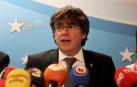 El expresidente de la Generalitat, Carles Puigdemont, durante una rueda de prensa ofrecida en Bruselas.