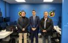 Miguel Cuesta, Carlos Velasco Carballo y Rafa del Amo, este jueves en la Federacíón Española de Fútbol.