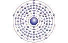 La estructura de un átomo de unumpentio.