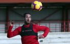 Lillo, en un entrenamiento de Osasuna en Tajonar.