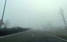 Niebla este domingo por la mañana en la carretera de entrada a Pamplona por Noáin.