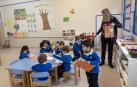 Alumnado del colegio Compañía de María de Tudela durante una jornada lectiva.