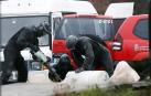 Un motorista herido leve al chocar contra una cadena que cruzaba la carretera en Villava
