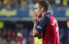Rober Ibáñez se lamenta después de una oportunidad perdida este domingo en el estadio de La Cerámica. El valenciano no era titular desde la jornada 6.