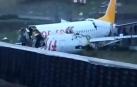Un avión de pasajeros se sale de la pista en Turquía y se parte en tres trozos