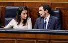 Los ministros de Igualdad, Irene Montero, y Consumo, Alberto Garzón, durante la apertura solemne de la XIV legislatura