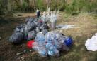 Imagen de la basura recogida durante la limpieza realizada el lunes.