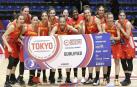 Las jugadoras de la selección española de baloncesto celebran su clasificación para Tokio 2020.