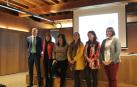 Javier Martínez, responsable de relaciones institucionales de Caja Rural de Navarra, María Cruz Díaz de Terán (Universidad de Navarra), Ana Belén Albero (ANICC), María Beúnza (Happeninn), Celia Pinedo (Fundación Fabre) y Sara Climent (Ayuntamiento de Pamplona).