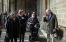 Imágenes de la visita guiada a la presentación de la finalización de las obras de restauración del claustro gótico de la Catedral de Pamplona.