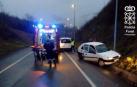 Herida tras salirse de la carretera y chocar contra una farola en Oronoz