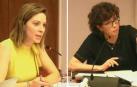 María Elena Llorente (NA+) y Ainhoa Unzu (PSN), durante el debate.