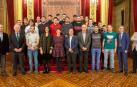 Chivite y el resto de autoridades junto a los participantes en el Campus de Jóvenes Cooperativistas de Navarra