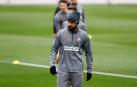 Diego Costa, en el entrenamiento del Atlético de Madrid.