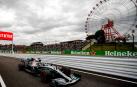 El coche de Hamilton en la primera sesión de entrenamientos libres del Gran Premio de Japón
