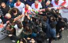 Imágenes de los tractores para la protesta agraria con tractores en Navarra.
