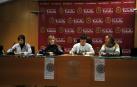 Desde la izda., Aurora Beroiz, Marta Lerga, Goizeder Juango e Imelda Mañeru en la presentación.