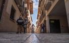 La entrada del Camino a  Estella, en obras para el inicio de la temporada