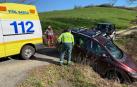 Accidente sin heridos en la N-121-A en Lantz