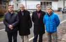 Pedro Andrés López Vera, primero por la izquierda, Ignacio Orradre, segundo por la derecha y Juan Carlos Unanue, primero por la derecha.