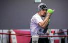 David 'Infierno' Soria durante su penúltima sesión el jueves pasado en el gimnasio Kanku de Burlada. Allí ha preparado el combate de hoy.