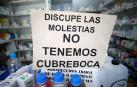 Mensaje en una farmacia en México.