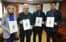 La edil de Deportes del Ayuntamiento de Estella, Marta Azcona; el director del INDJ, Miguel Ángel Pozueta; el presidente del Club Ciclista Estella, Miguel Ángel García Mitxelena; y el alcalde, Gonzalo Fuentes.