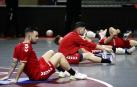 Imágenes del Osasuna Magna durante el entrenamiento en Málaga, donde jugará la Copa de España.