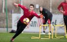 Sergio Herrera realiza parte del entrenamiento con el grupo en Tajonar