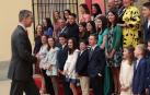El Rey Felipe VI recibe en audiencia a los escolares ganadores del concurso escolar, `¿Qué es un Rey para ti?'