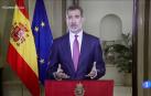 El rey Felipe, durante su mensaje a la nación.