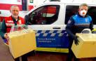 Policía Municipal de Pamplona recoge y distribuye pantallas contra el coronavirus