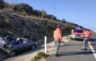 Un herido tras salirse de la vía y volcar en la A12 en Ayegui