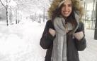 Cristina Gallego en Kungsträdgården, al lado de su trabajo, un parque lleno de cafés y terrazas.