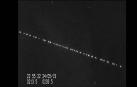 Fotografía de satélites starlink en el cielo.
