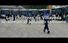 Los chóferes de las villavesas se suman al aplauso sanitario