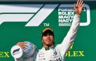 Hamilton, en el podio del último Gran Premio de Hungría en 2019.