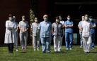 Chivite ha encabezado una concentración que ha tenido lugar ante el Palacio de Navarra, mientras que los sanitarios se han congregado en el exterior del Complejo Hospitalario de Navarra