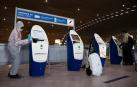 Medidas de higiene en la terminal 2 del aeropuerto internacional Charles de Gaulle de París