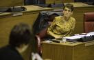 María Chivite, en el Parlamento de Navarra.