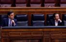 Sánchez e Igleisias, en el Congreso de los Diputados.