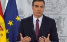 Pedro Sánchez, durante su declaración institucional.