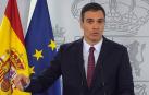 Pedro Sánchez, durante su mensaje a la nación.