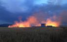 Incendio de un campo de cereal en Mendillorri