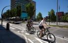 Pamplona estrena su nuevo carril bici entre Sarasate y plaza de la Paz
