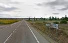 La N-120 a su paso por San Mamés de Campos, donde se ha producido el siniestro.